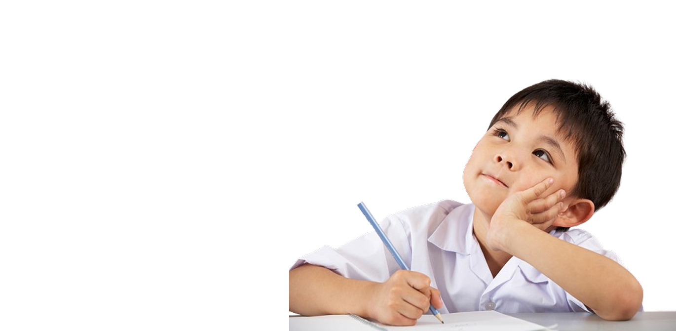 Primary school student thinking
